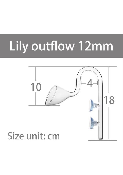 Aquapro Lilly Glass Pipe 12MM Dış Filtre Cam Emiş Basış