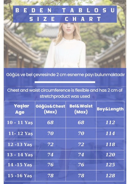 Genç Kız/çocuk Şifon Uzun Tesettür ELBISE-ELB-2035