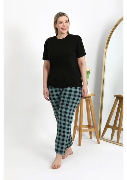 Kadın Pamuklu Büyük Beden Alt Pijama 27557 Turkuaz modelleri