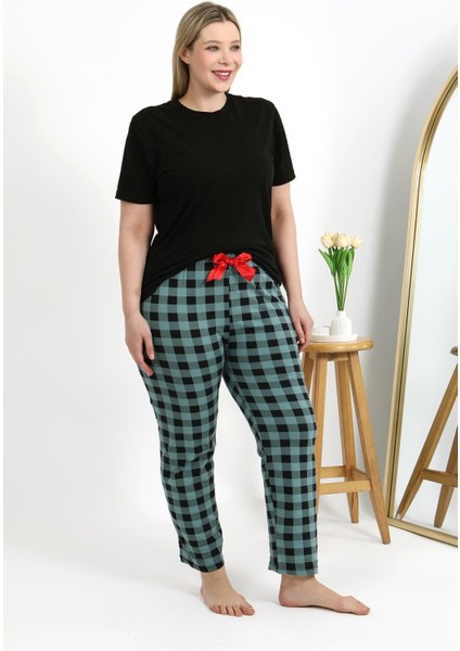 Kadın Pamuklu Büyük Beden Alt Pijama 27557 Turkuaz indirimleri