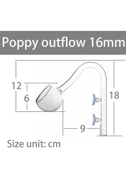 Aquapro Poppy Glass Pipe 16MM Dış Filtre Cam Emiş Basış fiyatları