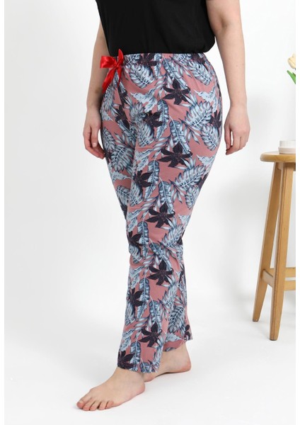 Kadın Pamuklu Büyük Beden Alt Pijama 27557 Somon modelleri