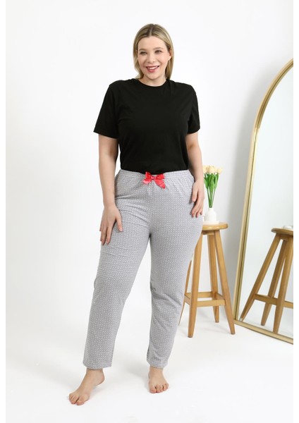 Kadın Pamuklu Büyük Beden Alt Pijama 27557 Gri