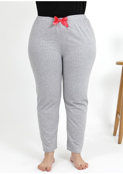 Kadın Pamuklu Büyük Beden Alt Pijama 27557 Gri indirimleri