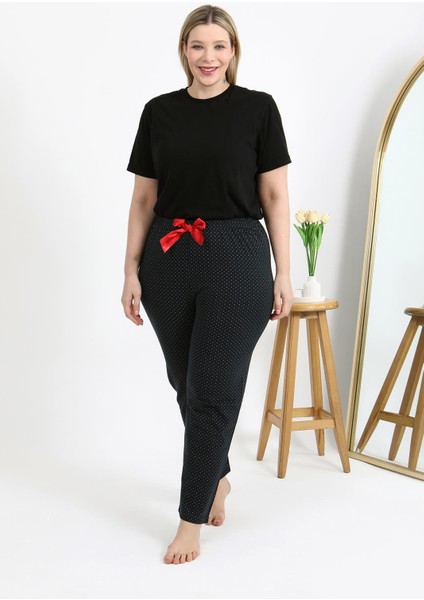 Kadın Pamuklu Büyük Beden Alt Pijama 27557 Siyah