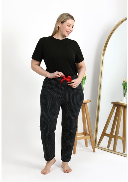 Kadın Pamuklu Büyük Beden Alt Pijama 27557 Siyah modelleri