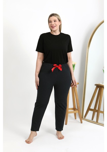 Kadın Pamuklu Büyük Beden Alt Pijama 27557 Siyah indirimleri