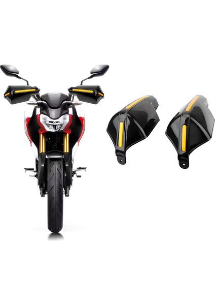 Motosiklet Üniversal El Rüzgar Koruma Siyah