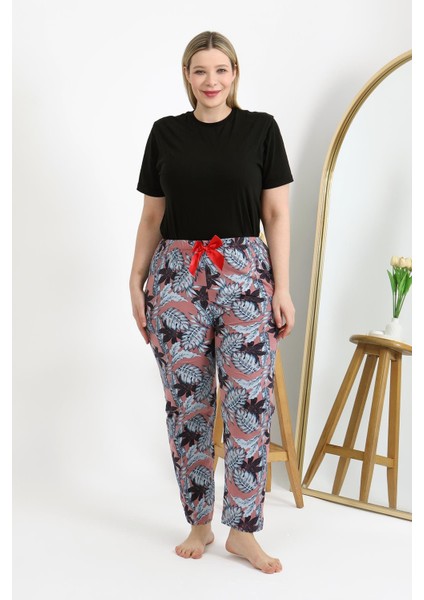 Kadın Pamuklu Büyük Beden Alt Pijama 27557 Somon