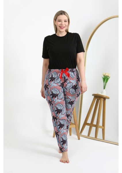 Kadın Pamuklu Büyük Beden Alt Pijama 27557 Somon indirimleri