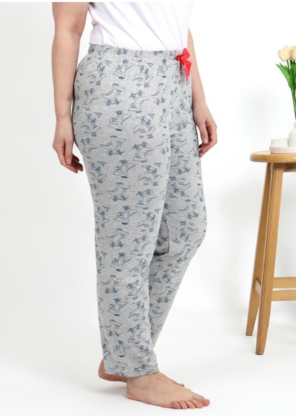 Kadın Pamuklu Büyük Beden Alt Pijama 27558 Gri