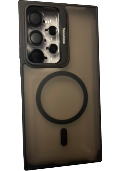 S23 Ultra Kılıf Magsafe Şarj Özellikli Standlı Protective Kapak - Lens Koruma