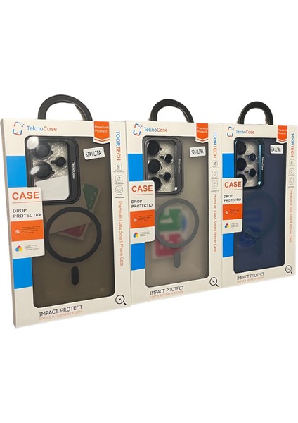 S23 Ultra Kılıf Magsafe Şarj Özellikli Standlı Protective Kapak - Lens Koruma