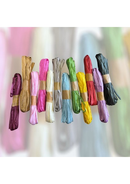 Renkli Rafya ip 12'li Paket (10M) fiyatları