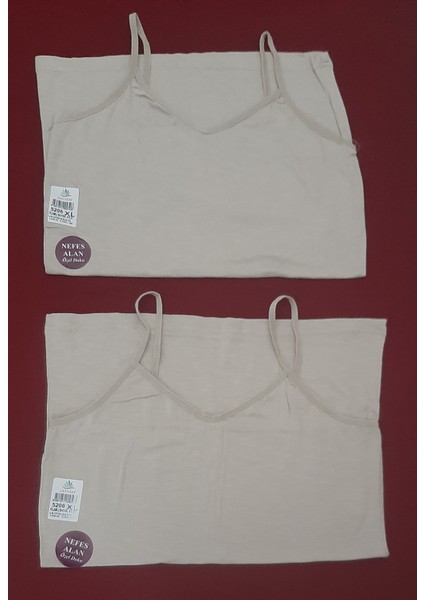 Kadın Ince Askılı Atlet 2'li Paket Beden Xl Toprak Rengi fiyatları
