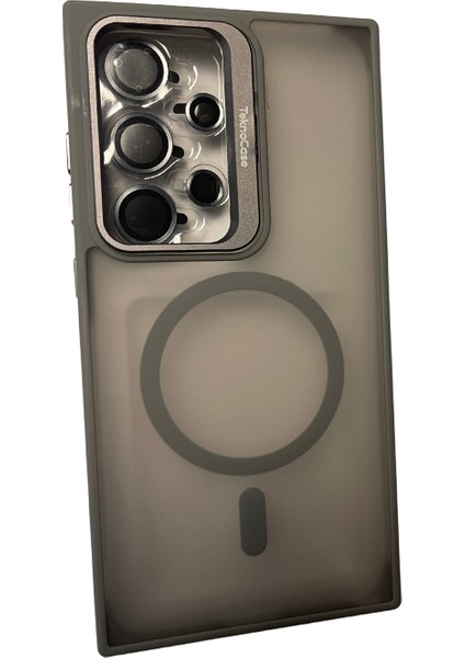 S24 Ultra Kılıf Magsafe Şarj Özellikli Standlı Protective Kapak – Lens Koruma