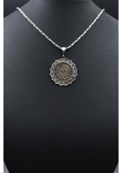 925 Ayar Gümüş Kolye Hz. Süleyman Mührü Kral Zincir 2mm 901590 indirimleri