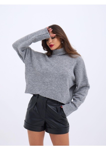 43211 Triko Balıkçı Kazak-Gri