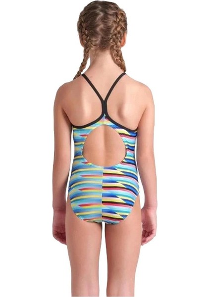 Gırl's Arena Racıng Strıpe Swımsuıt Lıghtdrop Back Kız Çocuk Antreman Mayosu fırsatları