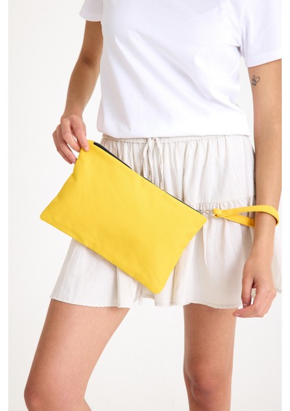 Premium Kadın Renkli Astarlı Fermuarlı Clutch El Çantası Portföy