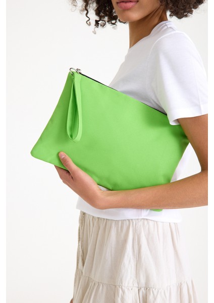 Premium Kadın Renkli Astarlı Fermuarlı Clutch El Çantası Portföy
