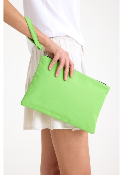 Premium Kadın Renkli Astarlı Fermuarlı Clutch El Çantası Portföy