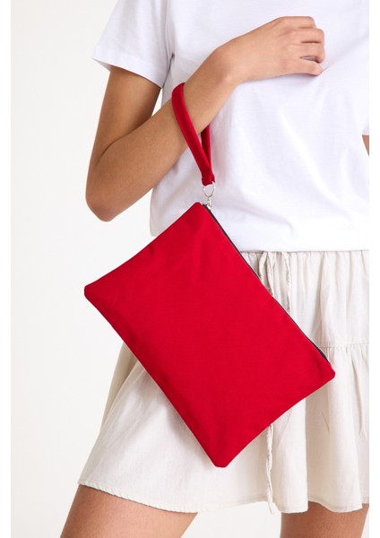 Premium Kadın Renkli Astarlı Fermuarlı Clutch El Çantası Portföy