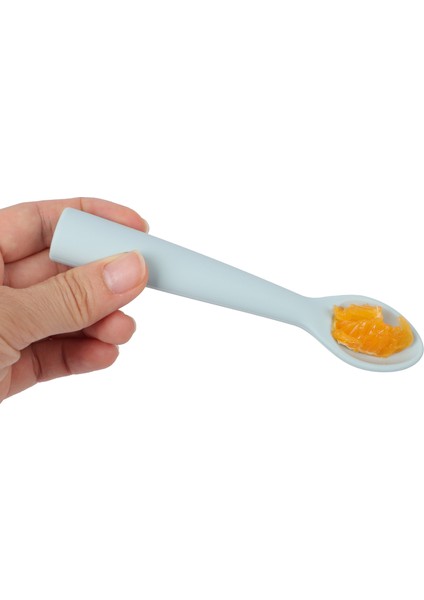 Premium BPA Free Silikon Mama Kaşığı - Güvenli Bebek Beslenme - Kolay Temizlik - 6+ Ay - Lacivert Renk