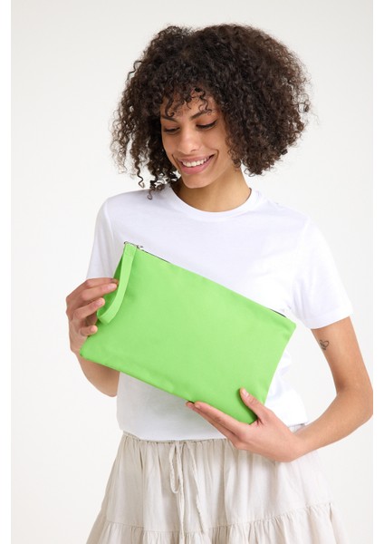 Premium Kadın Renkli Astarlı Fermuarlı Clutch El Çantası Portföy