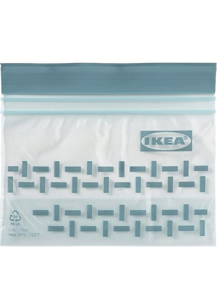 Ikea Istad Kilitlenebilir Buzdolabı Poşeti Gri-Yeşil 0,3 Lt 25 Adet