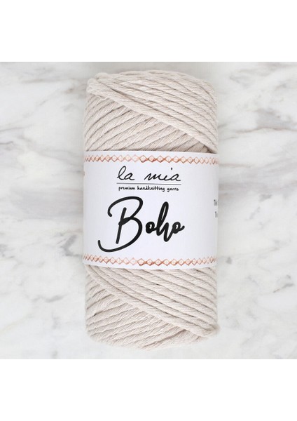 Boho Krem Büküm Makrome ipi - L002 - 33983