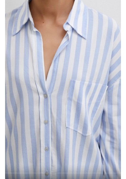 Mavi Çizgili Gömlek modelleri