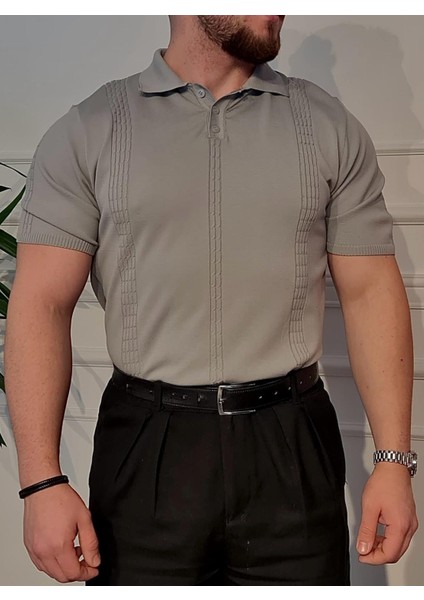 Çizgi Desenli Polo Yaka T-Shirt modelleri