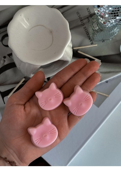 12 Adet Kedi Modeli Yoğun Vanilya Kokulu Doğal Soya Buhurdanlık Mumu fiyatları