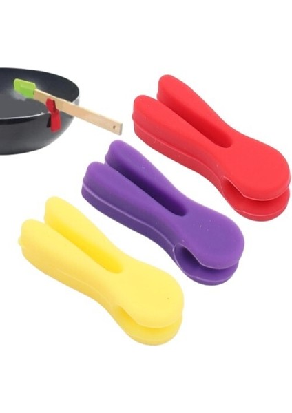 Silikon Tava Kaşık Tutacağı 3'lü Paket