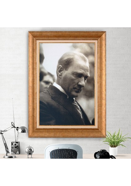Özel Altın Seri Paspartulu Mustafa Kemal Atatürk Tablo ND130