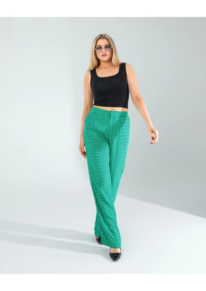 Retro Desen Cepli Yeşil Pantolon fiyatları