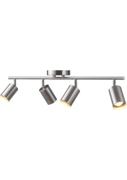 Retro Inox Kaplama 180 Derece Hareketli Modern Spor 4 Lü LED Spot Avize Günışığı Ampullü
