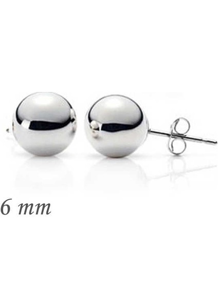 925 Ayar Gümüş Top Küpe - 6 mm fiyatları