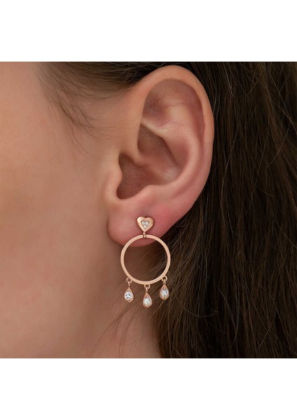 Gümüş Kalp Detaylı Halka Küpe fiyatları