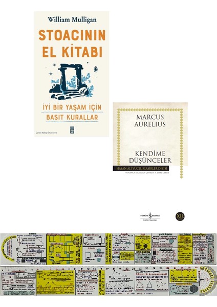 Stoacının El Kitabı + Kendime Düşünceler Marcus Aureilius 2 Kitap Set + Mat. Öğreten Cetvel