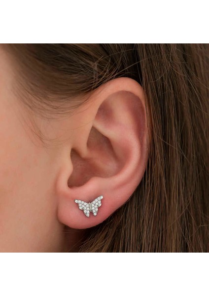 Gümüş Beyaz Kelebek Küpe fiyatları