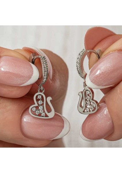 Gümüş Sallantılı Kuğu Kadın Küpe indirimleri