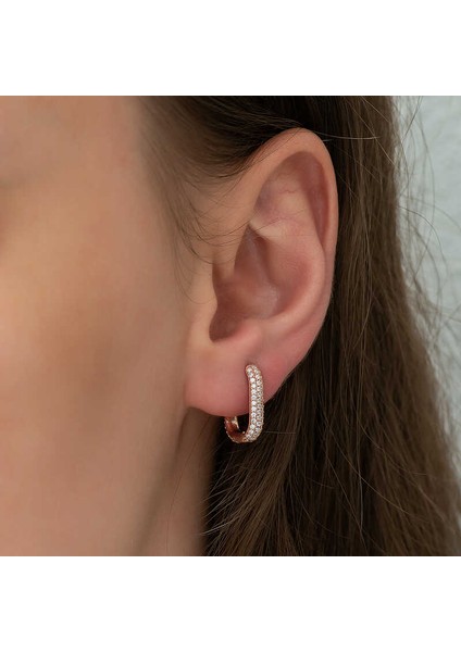 Gümüş Çift Taraflı Beyaz Taşlı J Bayan Küpe fiyatları