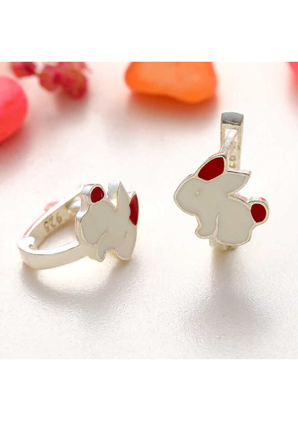 Gümüş Tavşan Çocuk Küpesi