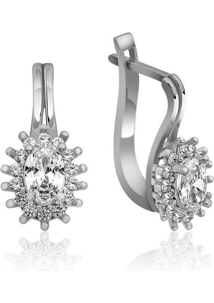 Gümüş Mengeçli Oval Kesim Küpe fırsatları