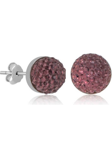 Gümüş Kristal Çivili Kadın Küpe