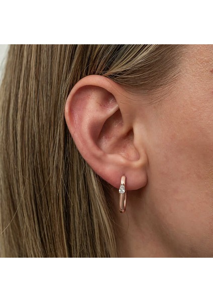 Gümüş Oval Damla Taşlı Kadın Küpe fiyatları