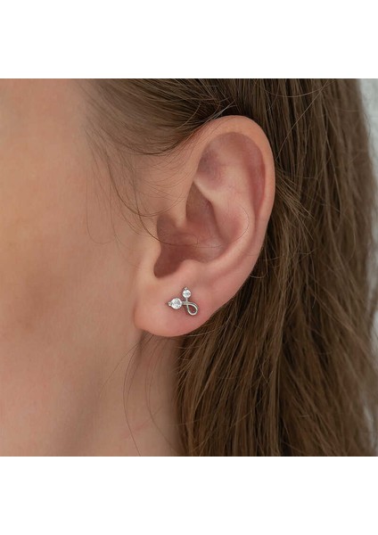 Gümüş Zirkon Taşlı Çivili Küpe fiyatları