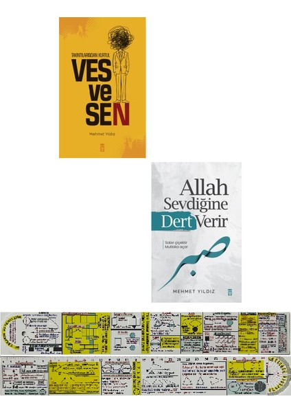 Mehmet Yıldız 2 Kitap / Vesvesen + Allah Sevdiğine Verir + Mat. Öğreten Cetvel
